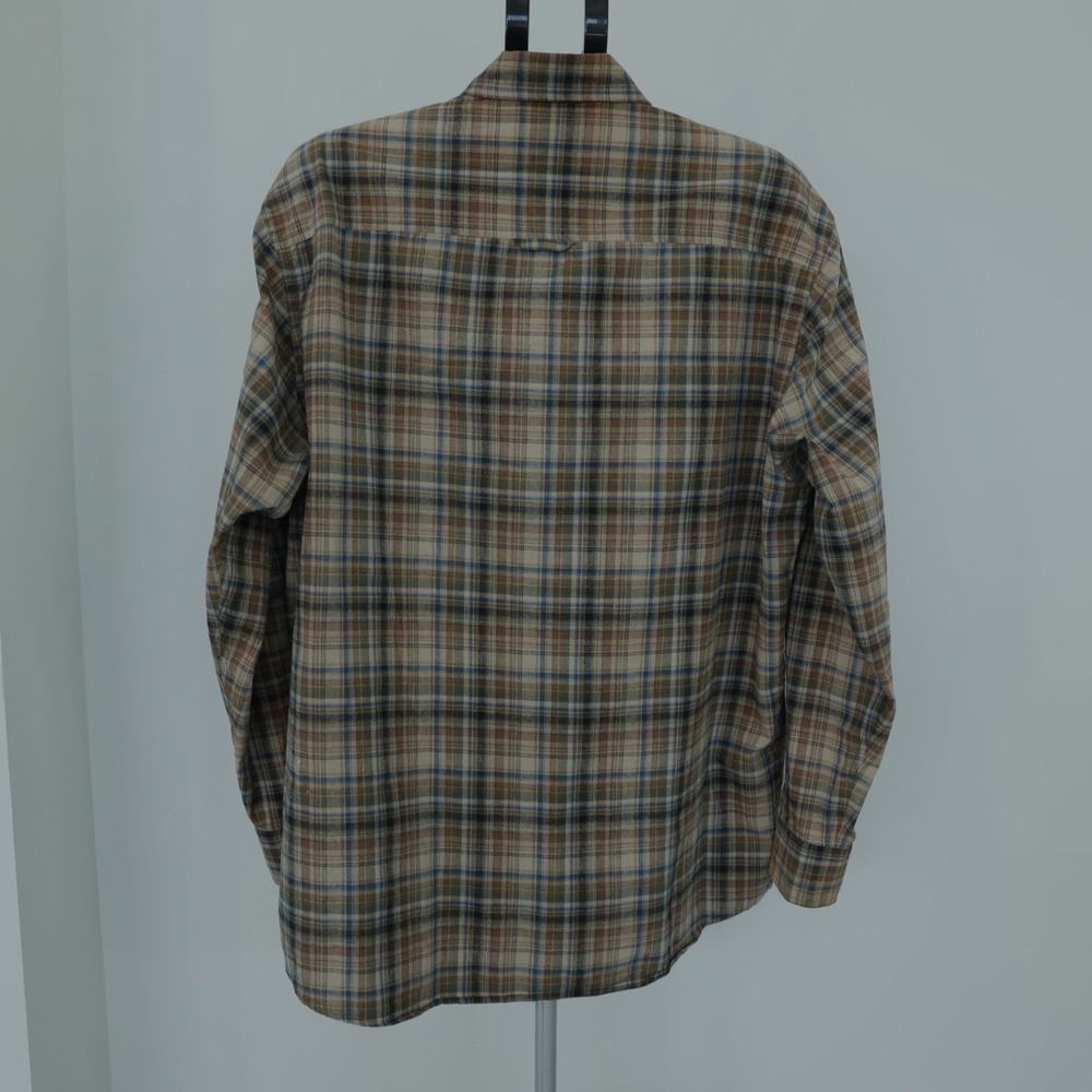 Pendleton Hiker‎ Shirt Men's XL Tan/Brown Plaid Long Sleeve Woven Cotton Outdoor - Picture 7 of 12